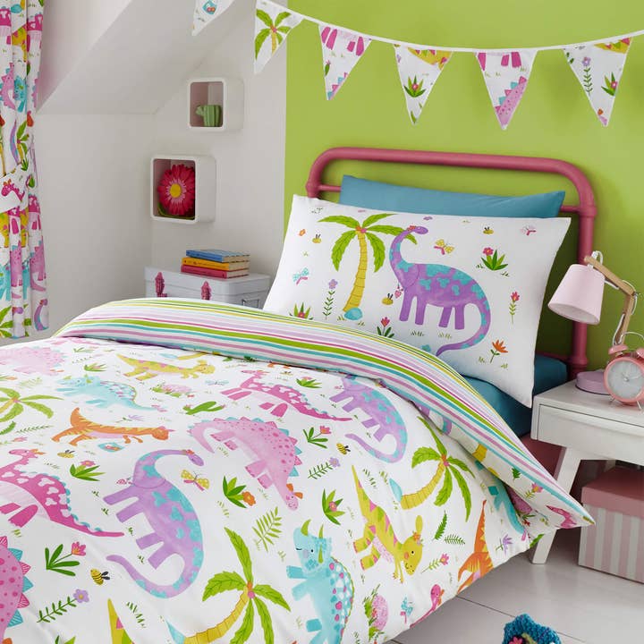 Daisy Dinosaur Bunting for wholesale by Happy Linen Company