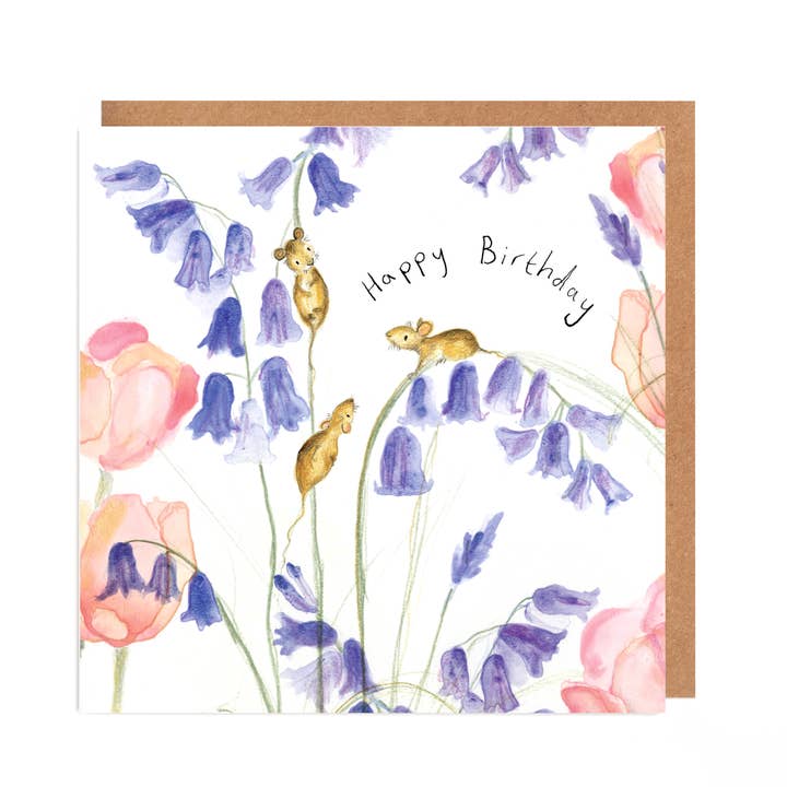 Carte d'anniversaire pour souris Caroline, Faye et Jessie Bluebell pour la vente par Catherine Rayner Trading Ltd