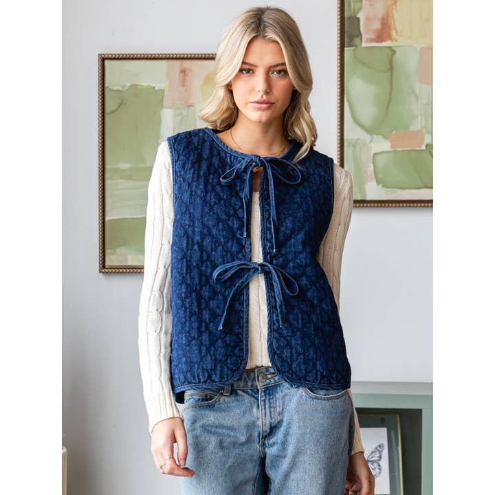 Denim Quilted Vest for wholesale on Faire