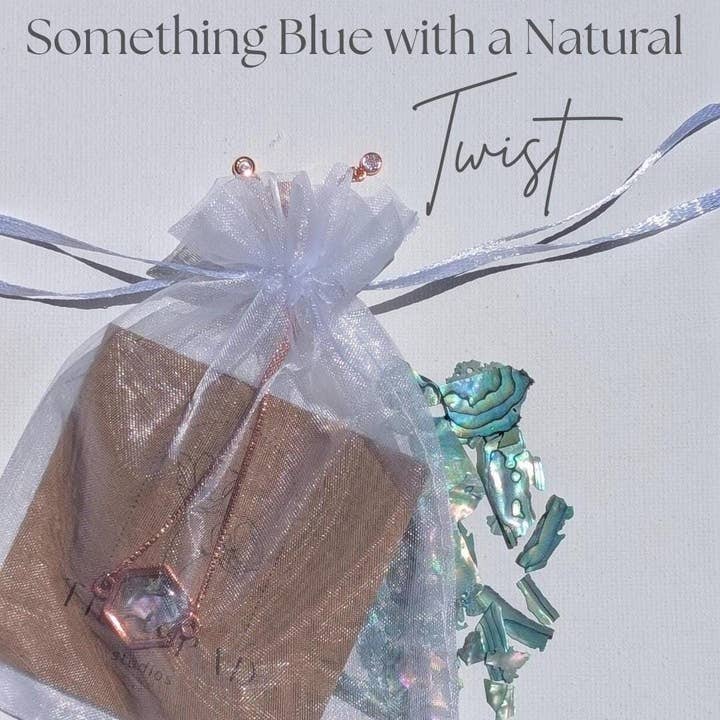 Abalone Shell Bridesmaid Bracelet Coastal Wedding Jewelry for Bride Adjustable Rose Gold Hexagon Bracelet Beach Bride Gift for Maid of Honor for wholesale by TillyPad Studios