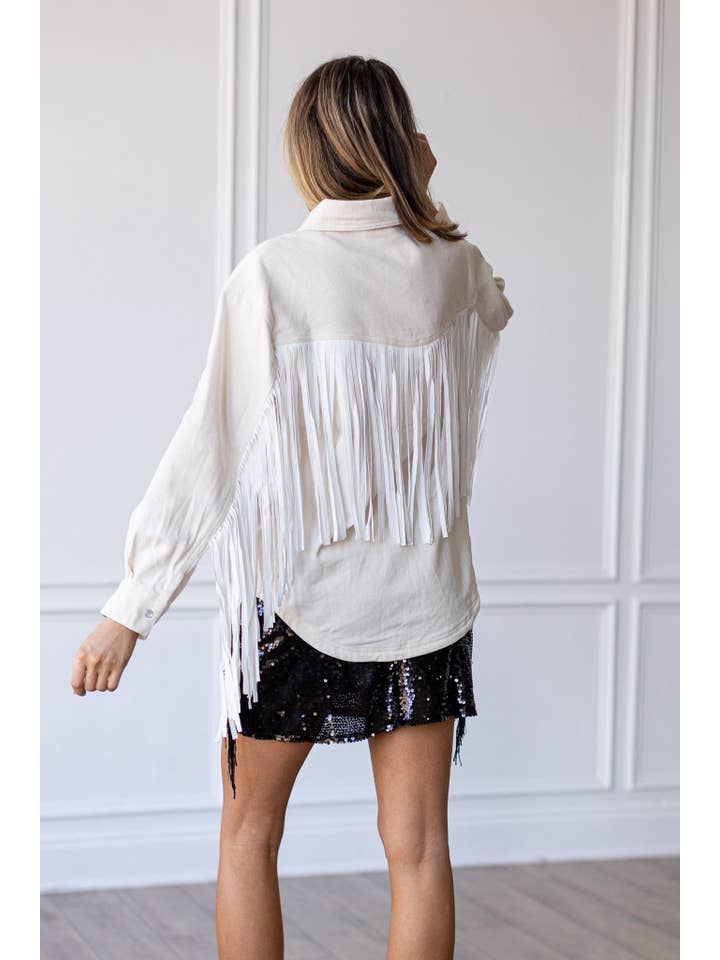 White Get Back To Me Jacket for wholesale on Faire