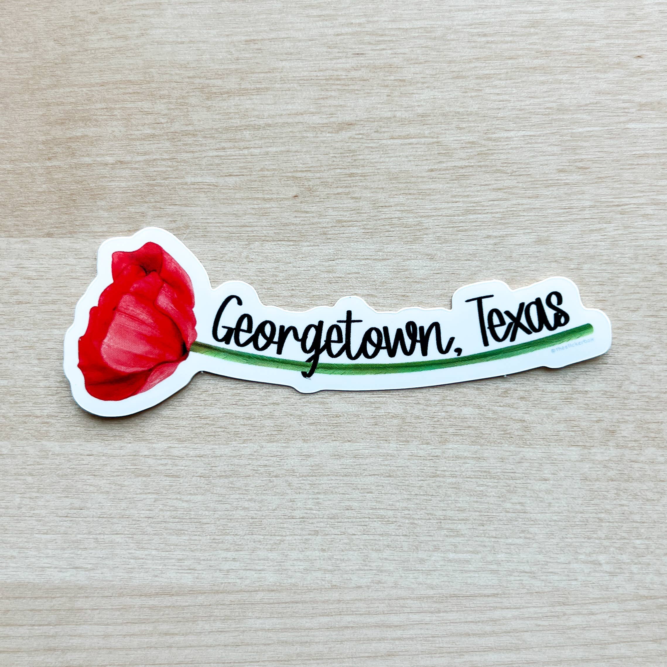 The Sticker Box | Texas Inspired Stickers & Magnets - Wholesale Sticker - Georgetown Poppy Flower Sticker - Flower Lover Gift Souvenir0