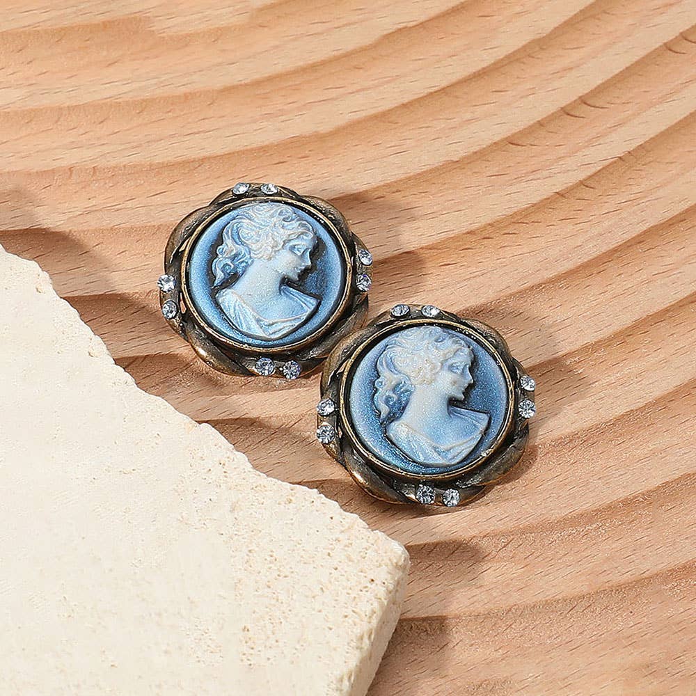 Sensibling Corp. - Wholesale Stud/Post Earrings - Vintage Cameo Stud Earrings7