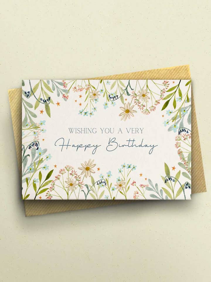 Wildflower Birthday Card for wholesale by By Tilly