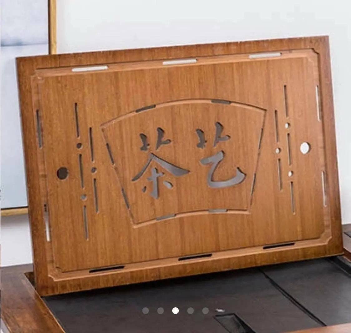 everythingbamboo – Engroshandel Serveringsbakke – Bambusbord Bambus Gongfu te-sofabord Serveringsbakkeskab med hjul7