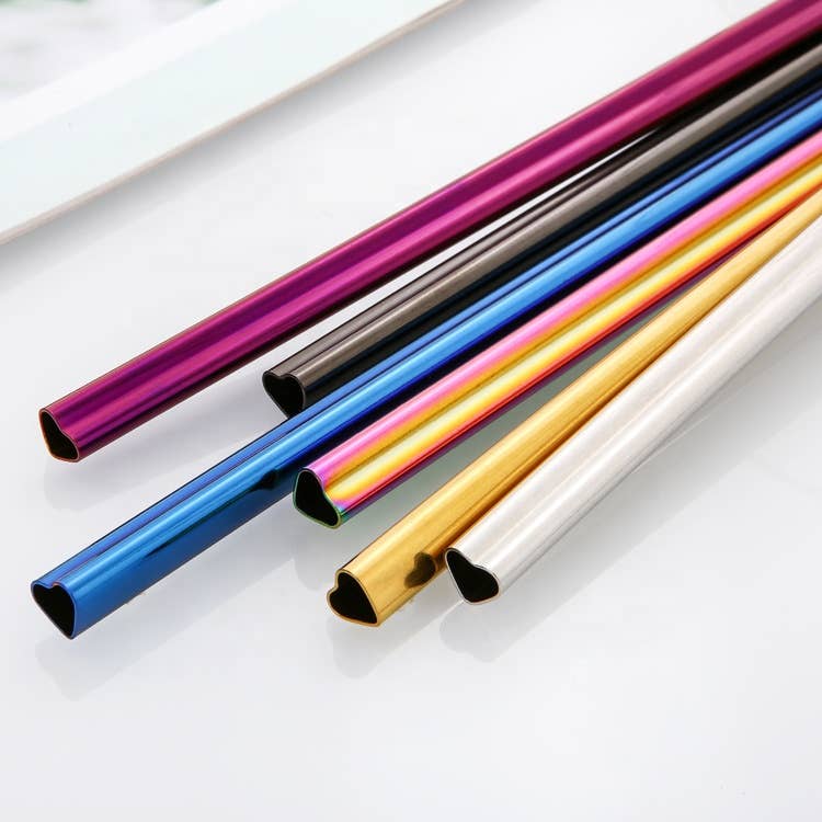 Sostraw & SmartThings - Vente Paille - Pailles en acier inoxydable en forme de cœur - 215 x 8 mm - 6 couleurs1