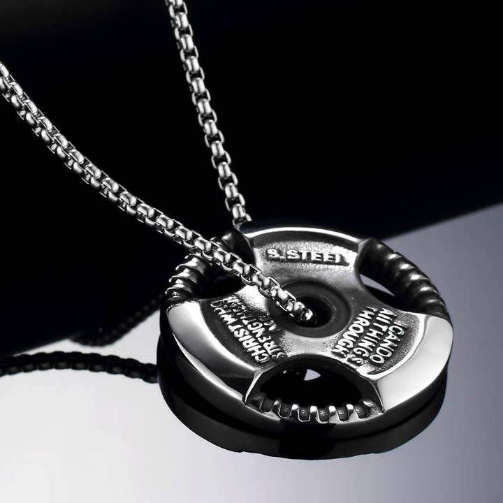 Gemcohub - Wholesale Pendant/Charm Necklace - Fitness Dumbbell Piece Sports Barbell Pendant Men's Trend