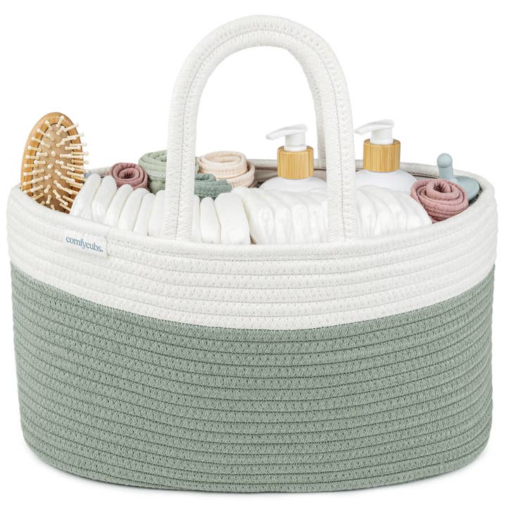 Rope Diaper Caddy Organizer 8.5" x 15" x 8" by Comfy Cubs for wholesale by Comfy Cubs