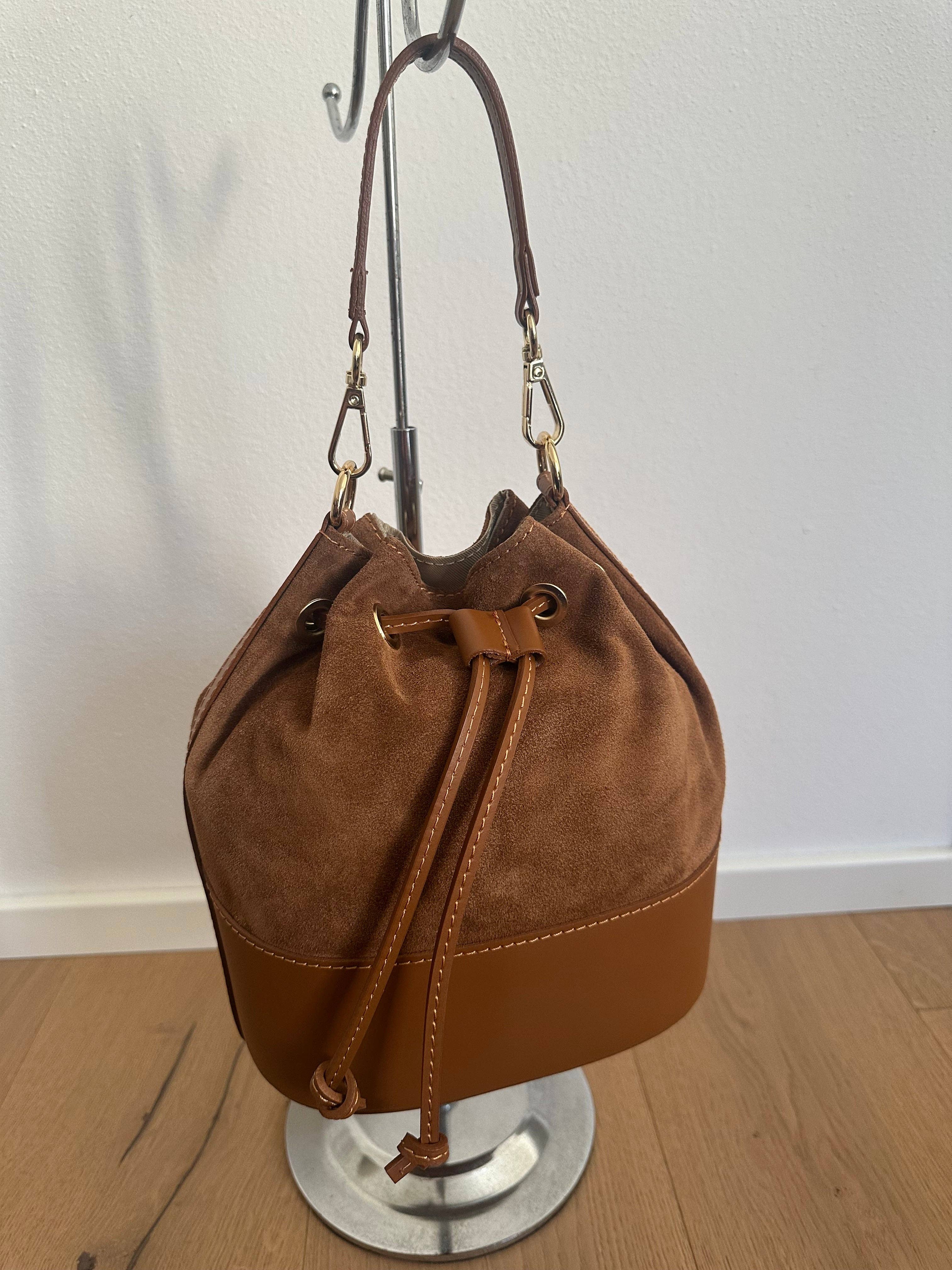 Zhade – Bolsa de ombro – Mulher por atacado – BALDE CLÁSSICO - CAMURÇA0