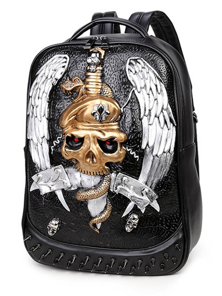 Skull Pu Leather Backpack HB1200 for wholesale by Ole