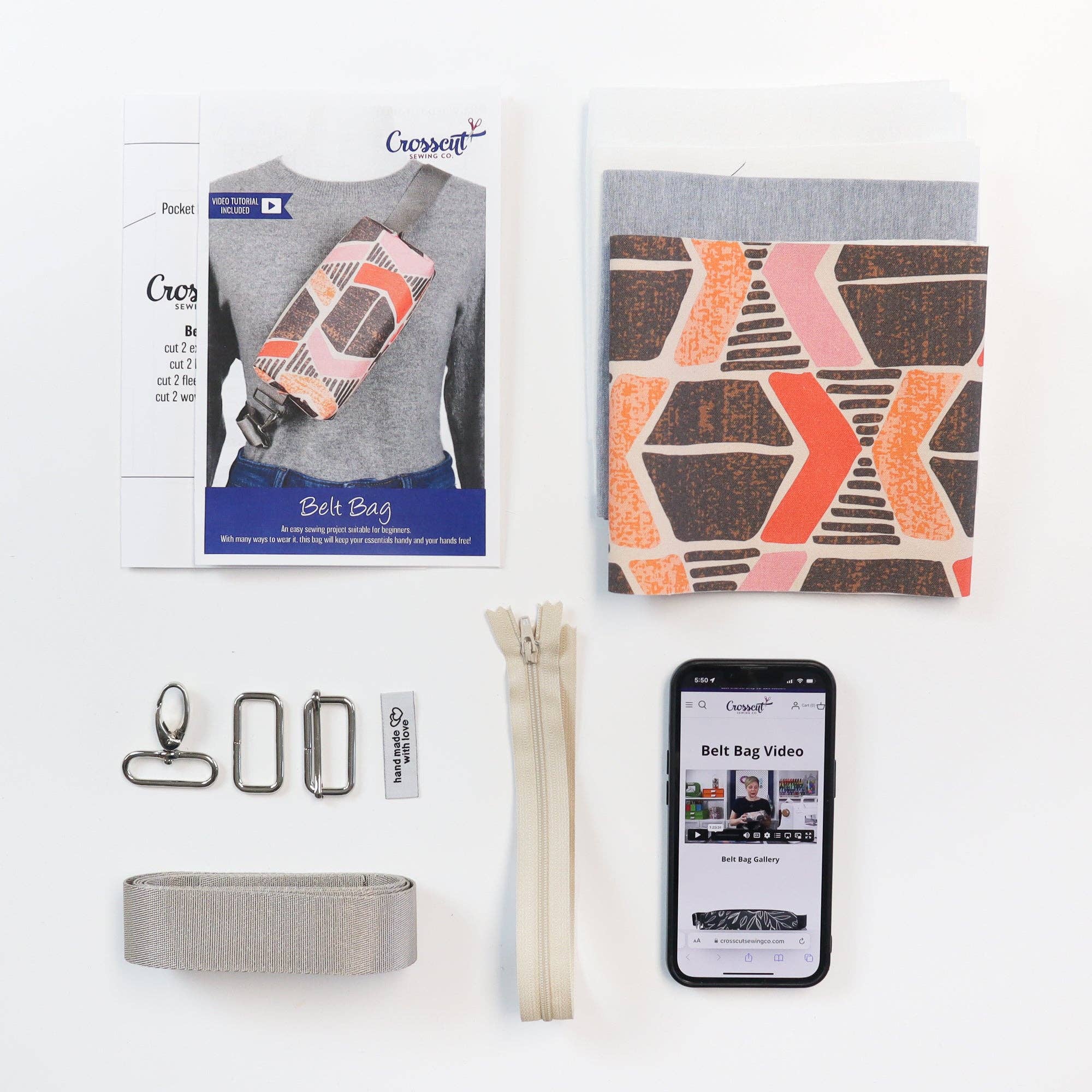 Crosscut Sewing Co. - Wholesale Belt Bag - Women's - Belt Bag Sewing Kit - Supplies, Printed Pattern and Video Tutorial38