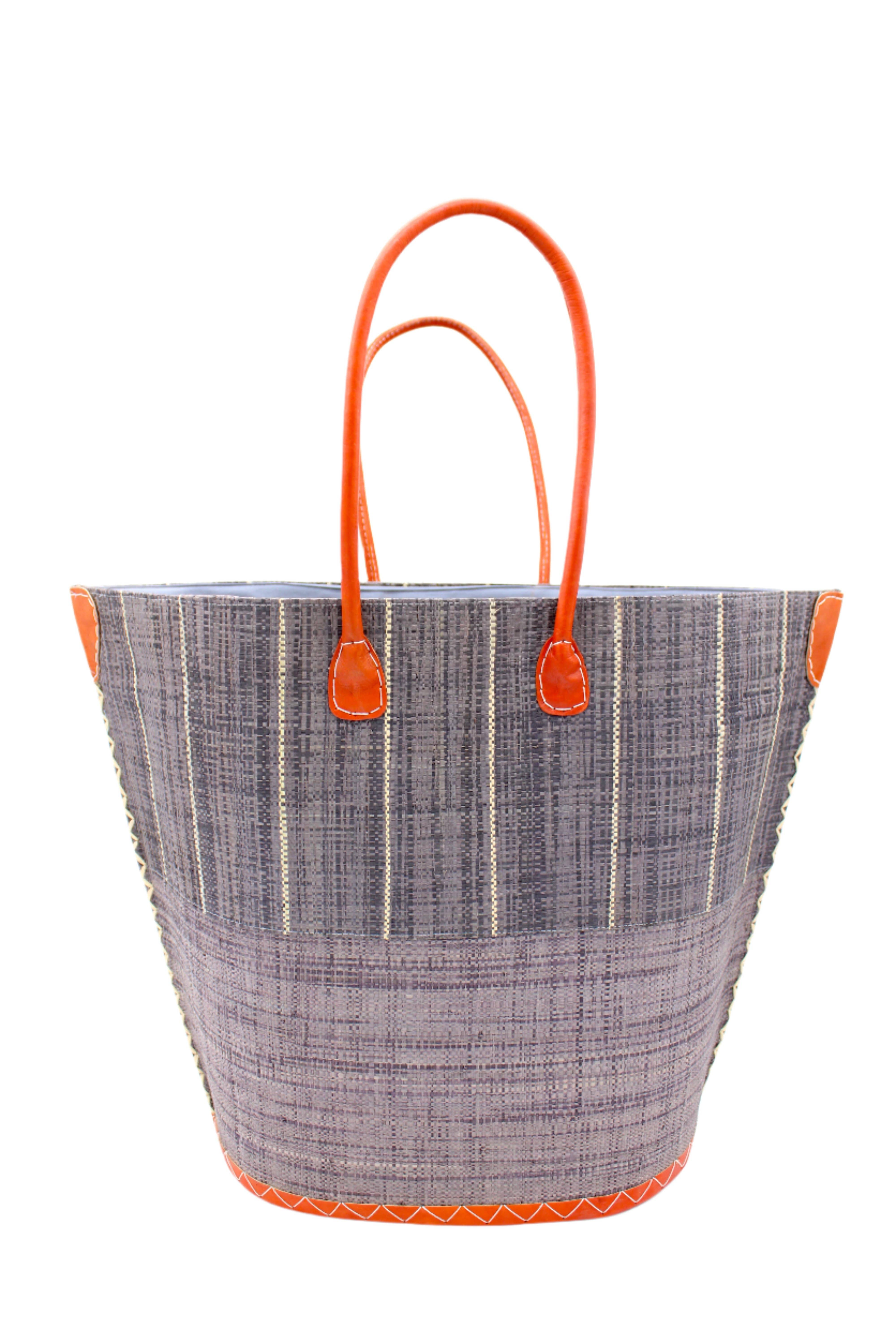 Shebobo – wholesale Strandväska – Santa Cruz stor strandväska i halm med tvåfärgade ränder2