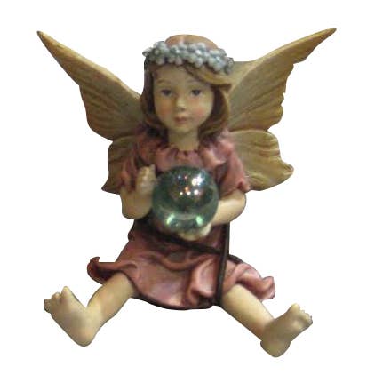 Hi-Line Gift Ltd. - Wholesale Decorative figurine - Fairy Garden-Fairy Sitting/Holds Ball 10