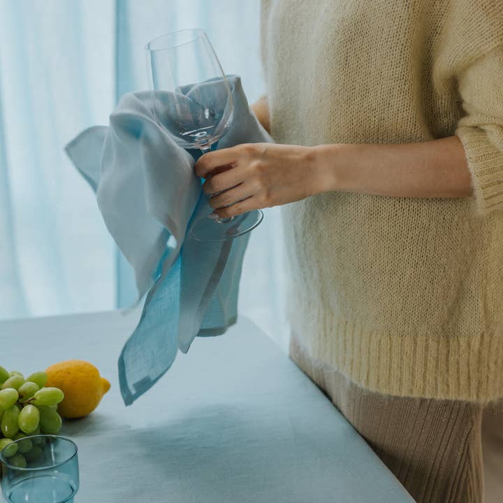 Linen Spells - Wholesale Tea Towel - Sky Blue Linen Kitchen Towel1