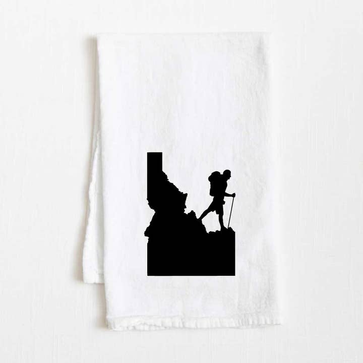 Idaho Hiking State Flour Sack Kitchen Towel - 36” x 32” for wholesale by Towel Town
