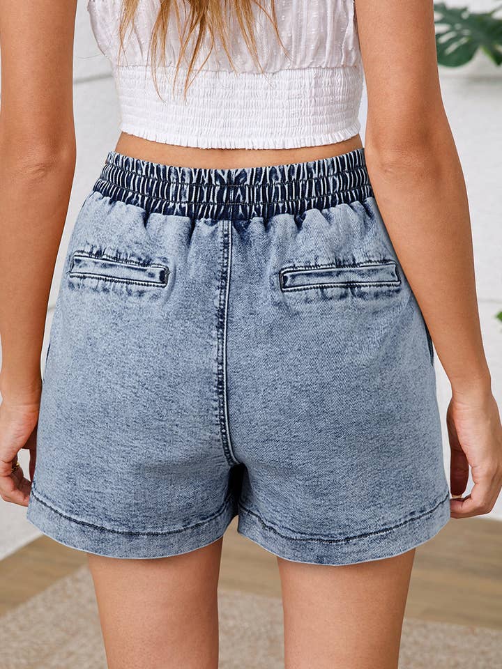 Working Bull – wholesale Shorts – Women’s – High Waist Pocketed Denim Shorts1