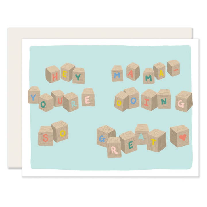 Doing Great Blocks | Encouragement Card For Parent for wholesale by Slightly Stationery