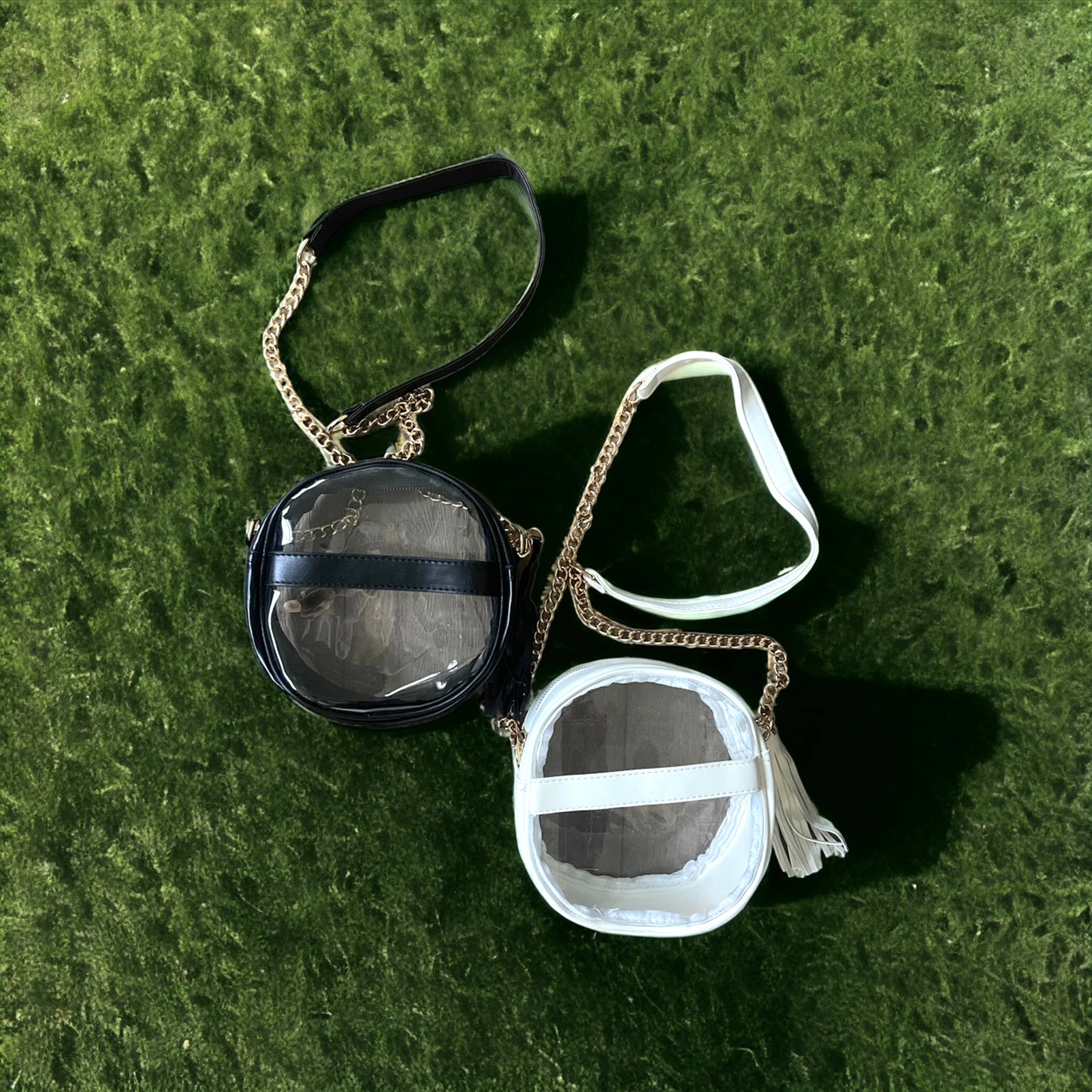 Bash - Venta al por mayor Bandolera - Mujer - Bolsa para estadio, bandolera transparente, bolsa circular, borla4