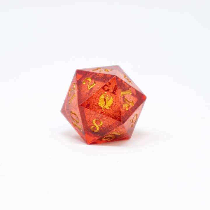 Hit Point Press - Wholesale Dice - Field Guide To Floral Dragons: Bloom Pink - Large Liquid Core d20 (Dice)