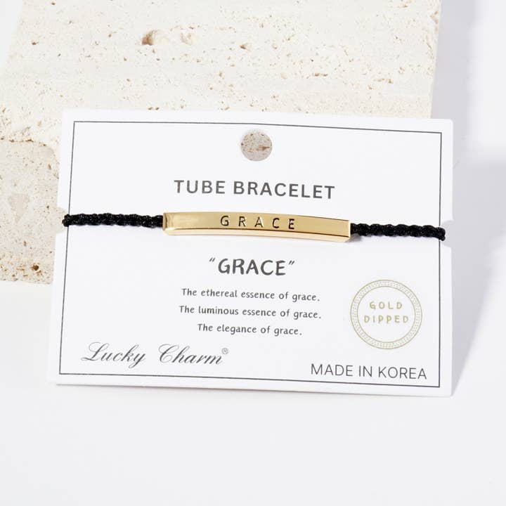 Inspirational Messages "Grace" Tube Bar Bracelet for wholesale by OHBOOBA DESIGN
