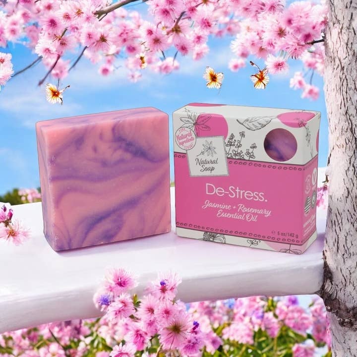 Seriously Shea - Wholesale Bar Soap - New! De Stress Luxury Soap | Jasmine & Rosemary