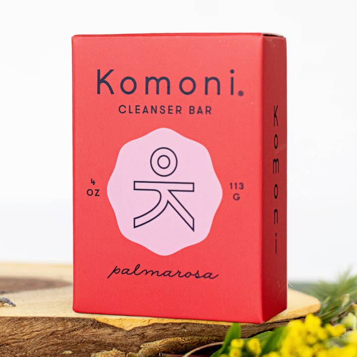 Palmarosa FACE & BODY CLEANSER BAR (VEGAN) for wholesale by Komoni Natural Wellness + BodyCare
