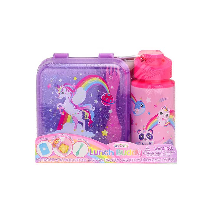 Sensibling Corp. - Vente Sac/boîte repas – enfant - FOCUS CHAUD - Ensemble Boîte à Lunch Licorne et Bouteille d'Eau3