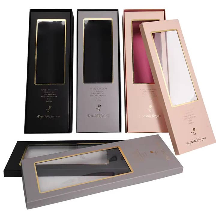 Caja de regalo de flores rectangular grande y rígida con ventana transparente para para venta al por mayor de Elegant Design Supply