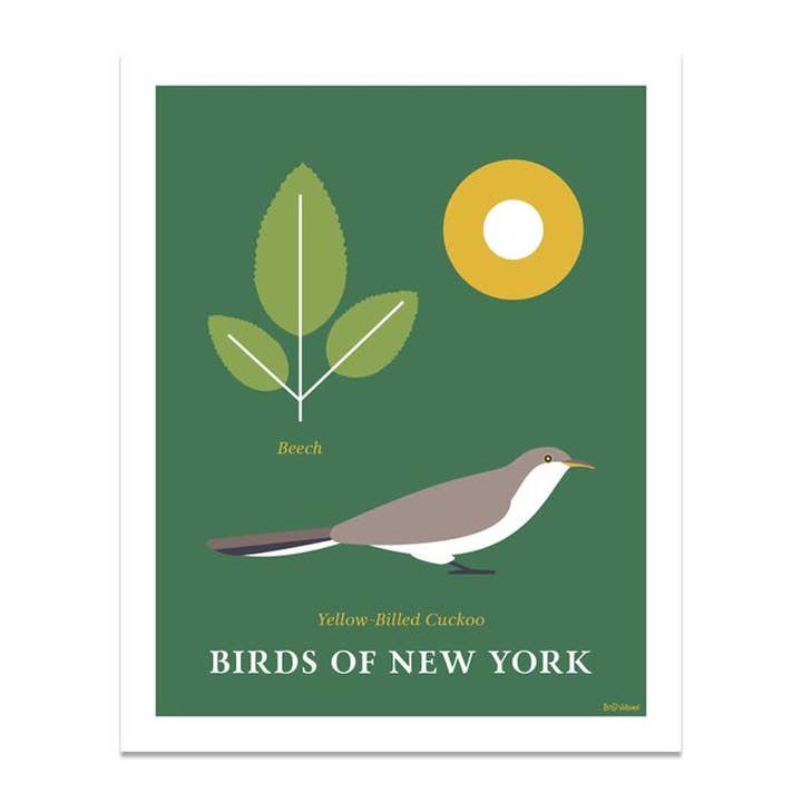Geelsnavelkoekoek - Vogels van New York voor wholesale door Bold Version Design Co.