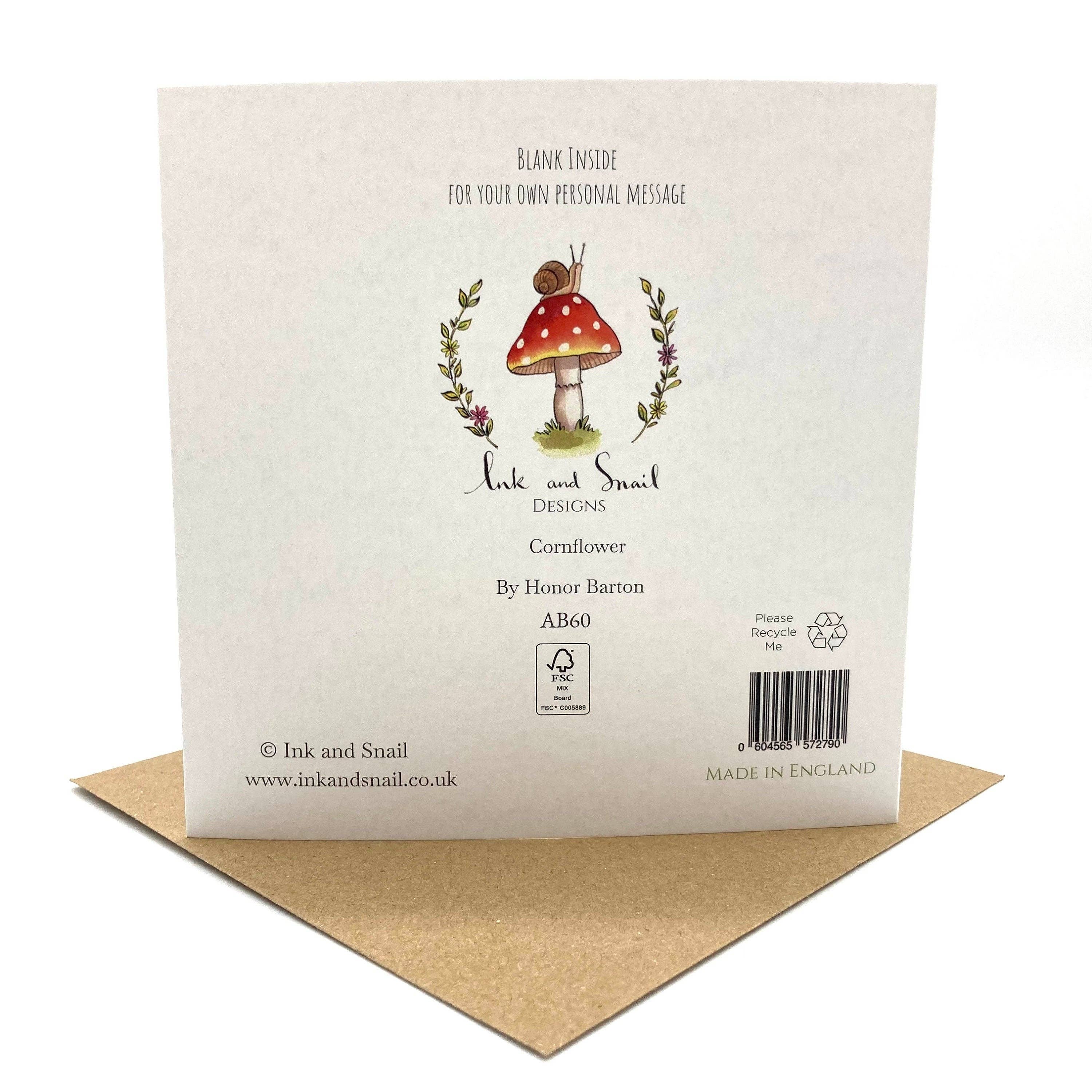 Ink and Snail Limited - Wholesale Birthday Card - 60th Birthday Card - Cornflowers2