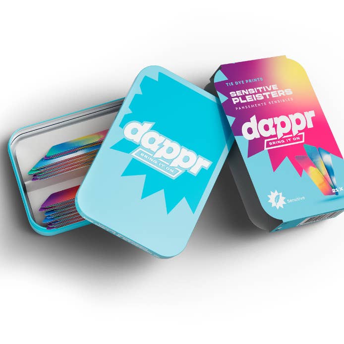 Dappr - Wholesale Bandaids/Bandages - TIE DYE - TO-GO BLIKJE (21 stuks)2