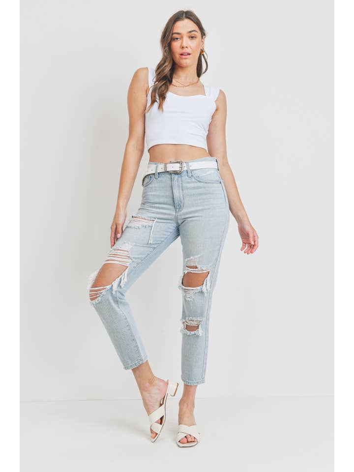 JBD - Wholesale Jeans - Women's - DP521N - LT - High Rise Girlfriend Jean