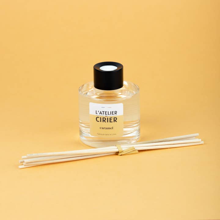 Diffuseur de parfum rotin caramel pour la vente par L'atelier du Cirier