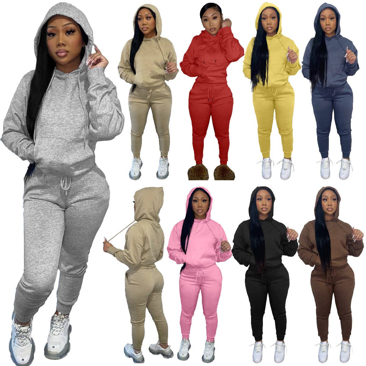 MB Fashion Wholesale - Wholesale Lounge Set - Women's - MB FASHION Cozy Hoodie and Jogger Pants 2PCS SET 175R4
