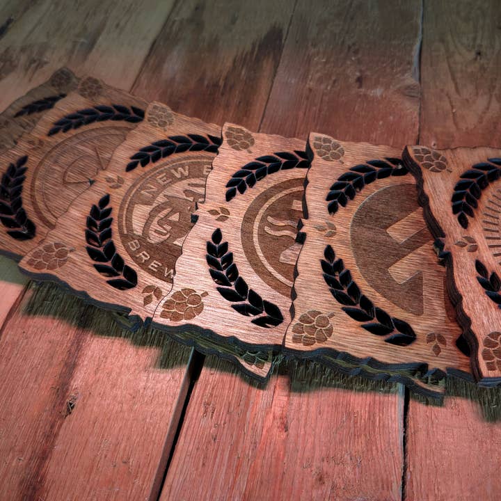 Premium Wooden Coasters with Logo for wholesale by Rad Werx Design