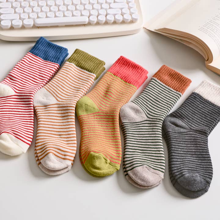 Happy Knits – wholesale Socks – Women's – Women's Striped Cotton Socks - Soft, Breathable & Stylish