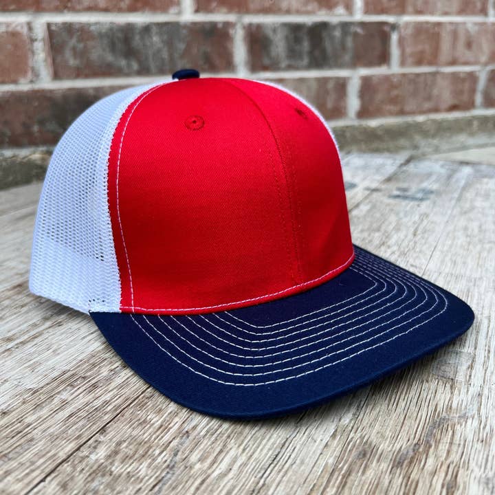 KW Custom Creations - Wholesale Trucker Hat - Unisex - Adult Tri-Color Trucker Hat2
