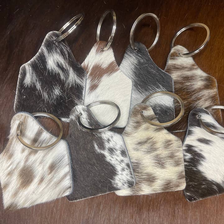 Broads Market - Wholesale Keychain - Women's - Cowhide Ear Tag Keychains1
