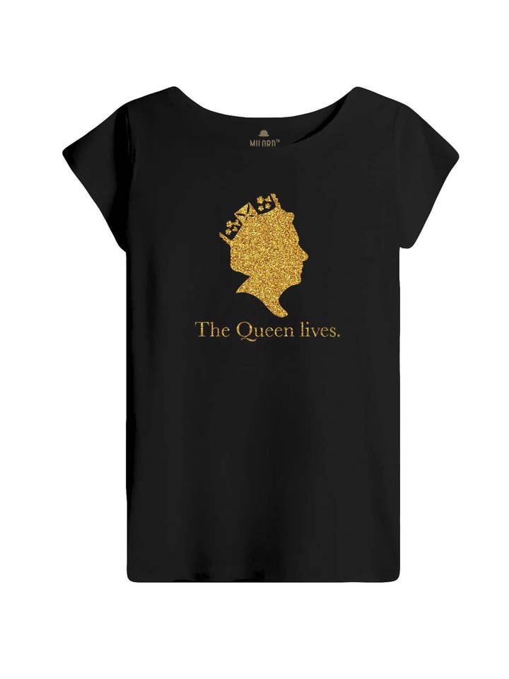 Dame T-shirt DRONNINGEN LEVER for engroshandel hos Milord