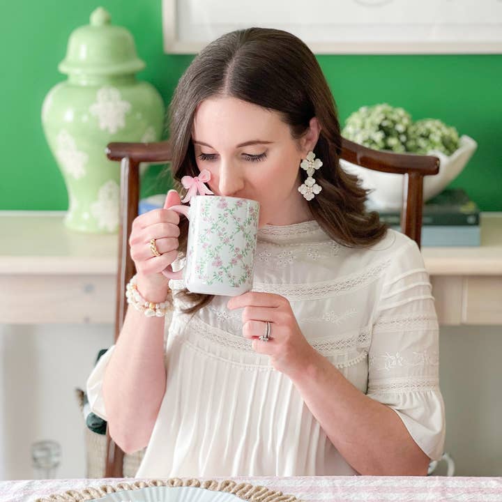 Simply Jessica Marie - Wholesale Coffee Mug - Primrose Trellis 15oz Tall Watercolor Mug1