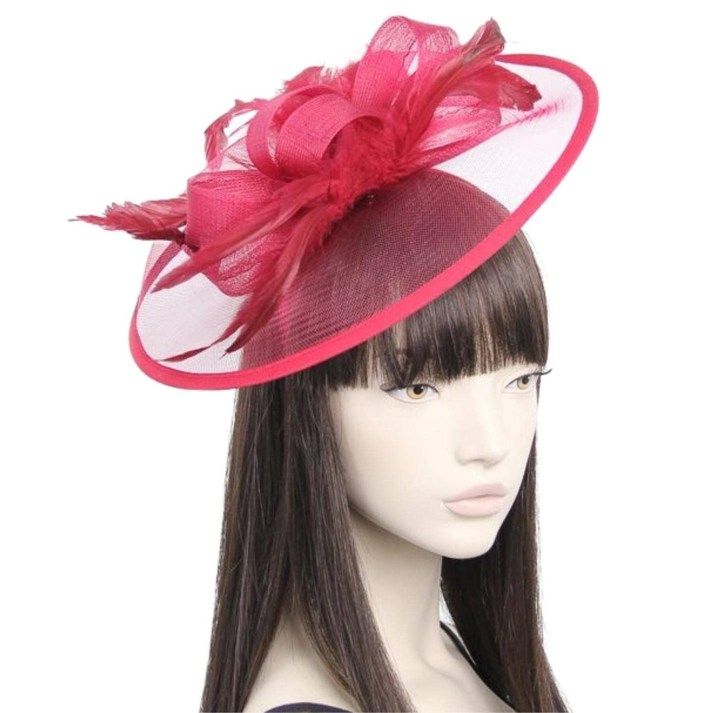 Topkids Accessories - Wholesale Fascinator Hat - Women's - Large Fascinator Headband Hair Band Feather Fascinator Hats Looped Net Wedding Hats Bridal Hats Cocktail Hats Royal Ascot Hats On Aliceband for Women, Ladies, Girls10