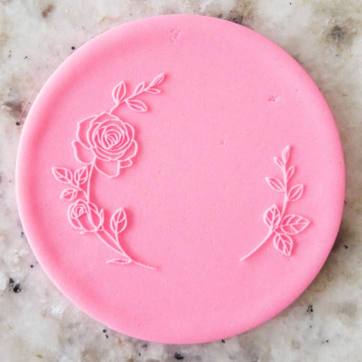 Rose Detail PopUp Embosser Cookie Biscuit Stamp Valentijnsdag voor wholesale door Cut Bake Stamp