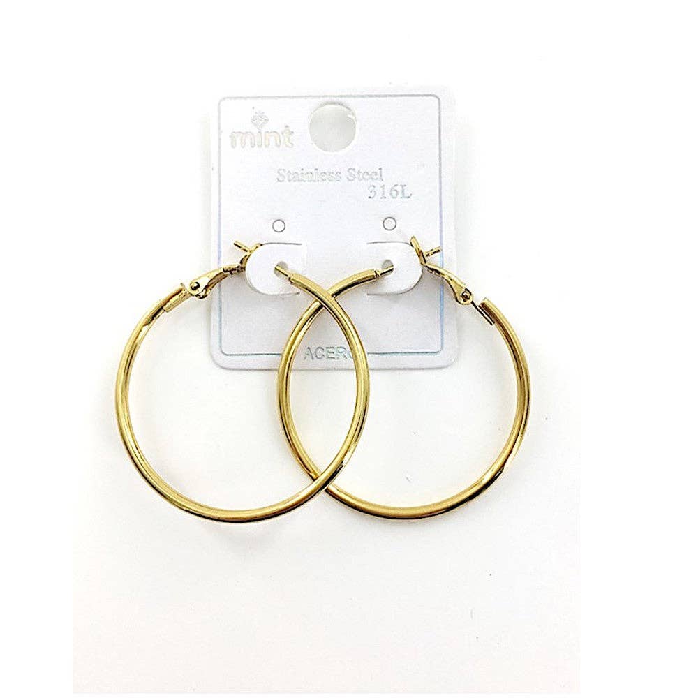 Atlas Fashion - Wholesale Hoop Earrings - 40MM Stainless Steel Hoops0