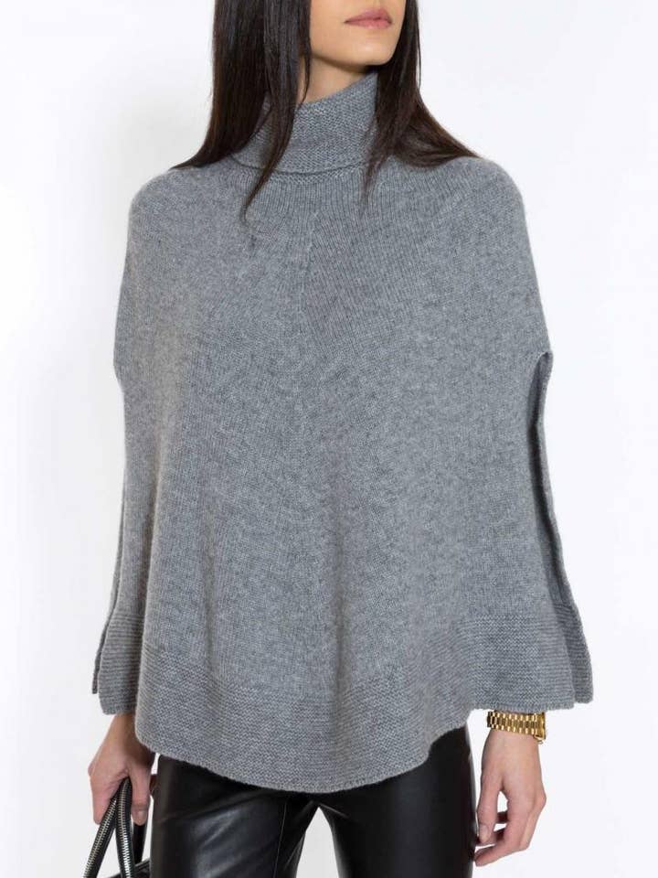 Pure Cashmere Turtleneck Poncho for wholesale by MaisonCashmere