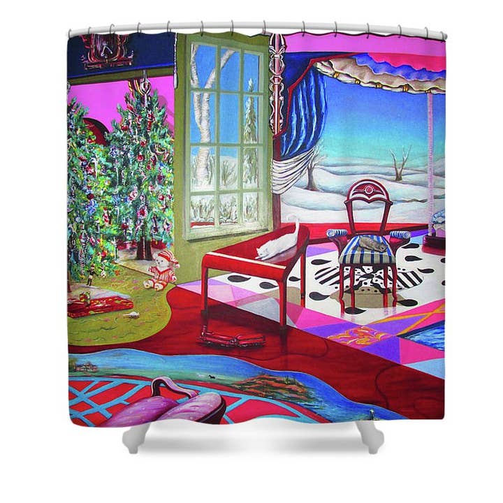 Julemaleri - Shower Curtain for engroshandel hos Sharon Tatem Fashion LLC