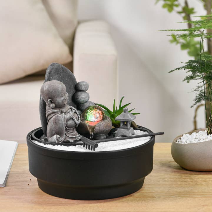 Zen'Arôme – Großhandel Tischdeko – Zen'Arome Sikhi Zimmerbrunnen mit Zen-Garten - Entspannendes Dekor9
