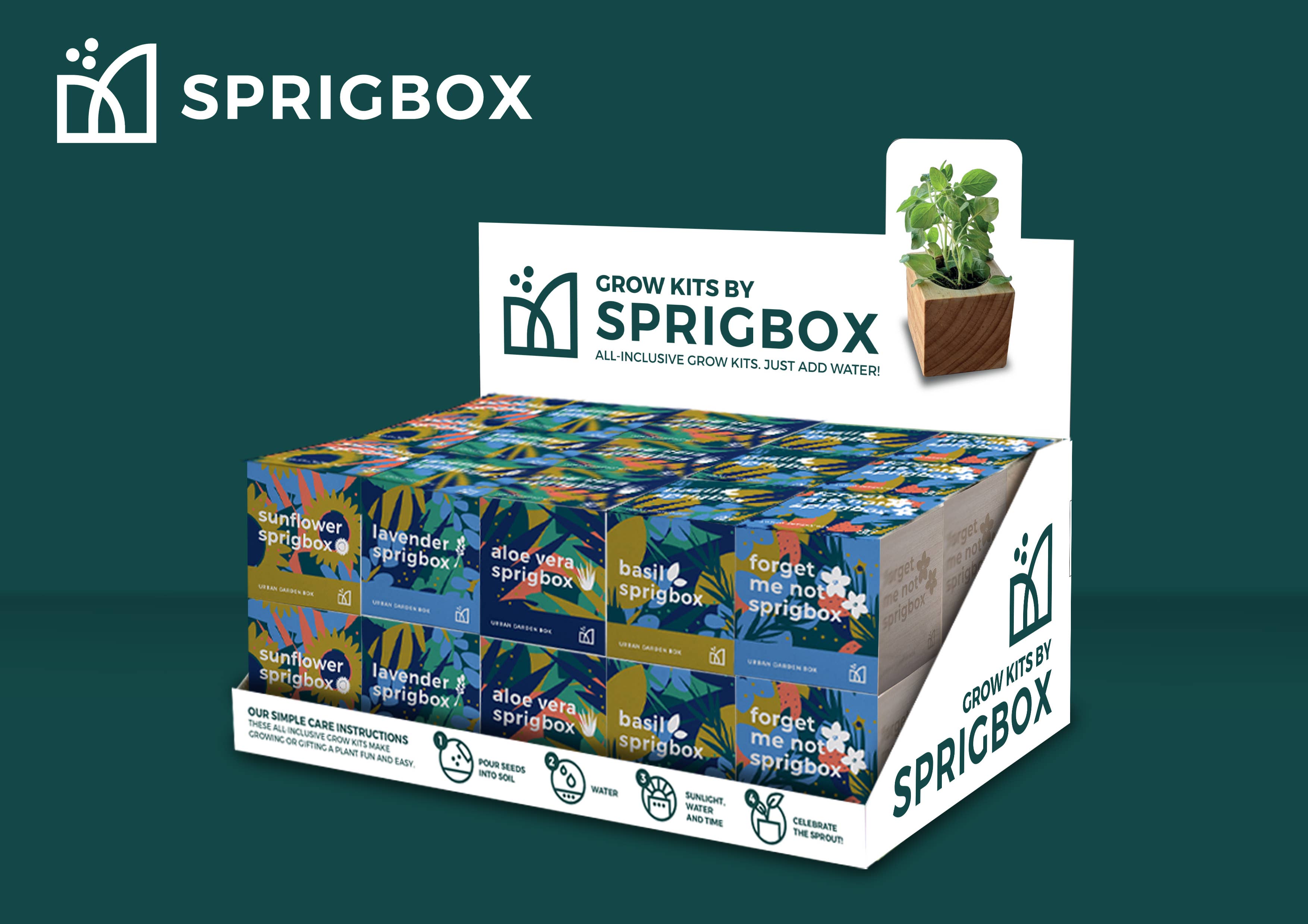 Sprigbox - Wholesale Planter Box - Grow Kits | Bestseller POS Display | Grow Plants from Seed
