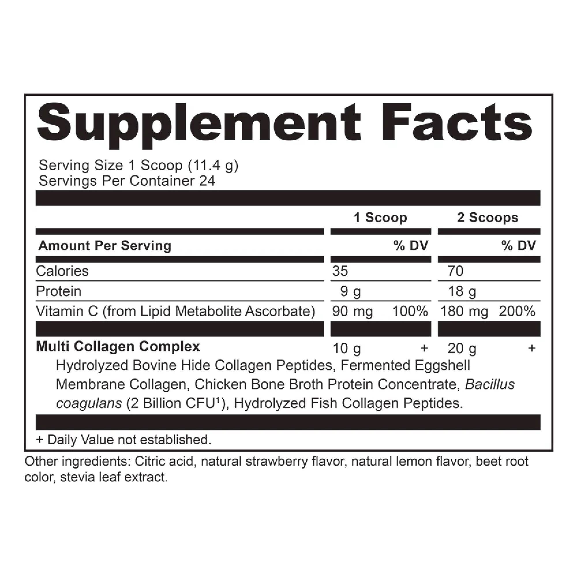 Noir Protéine Multi Collagène | Limonade à la Fraise 24 Portions en vente sur Faire1