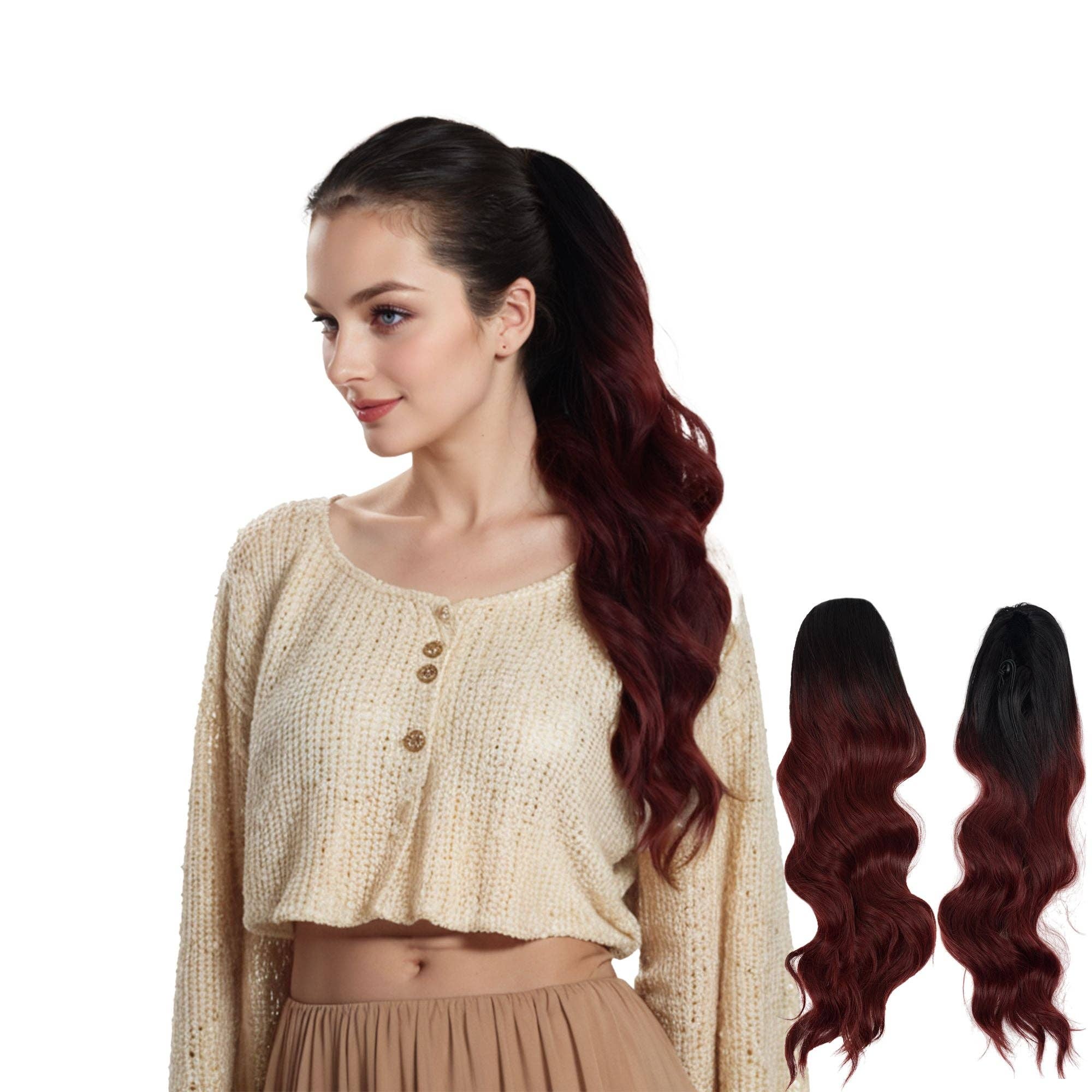 AK Brand - Wholesale Hair Extensions - Long Drawstring Ponytail Hair Extension 22 Inch Synthetic11