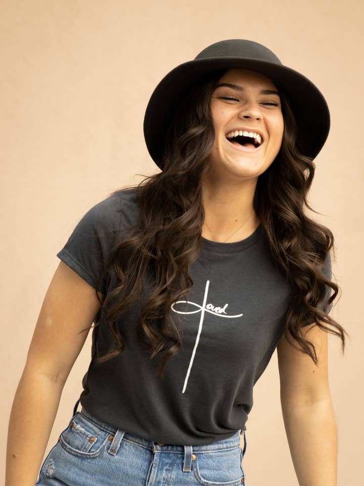 Hello Beauty Full & Co. - Wholesale Screen Printed T-Shirt - Women's - Loved CROSS ladies crew neck t-shirt2